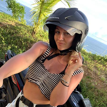 Photo of a bike driver in a helmet